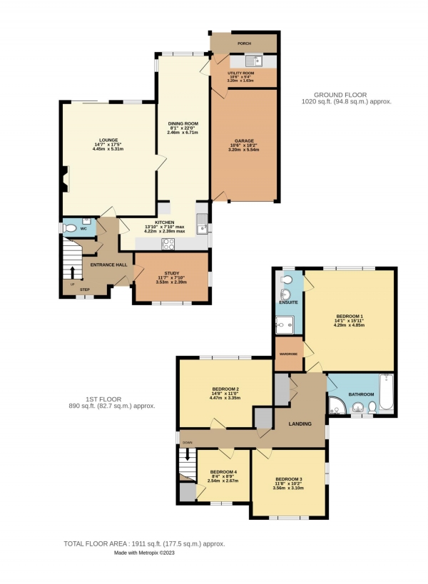 Floor Plan Image for 4 Bedroom Detached House for Sale in Rowland Way, Earley