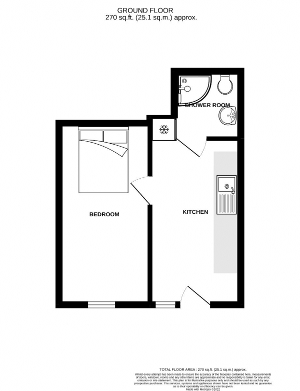 Floor Plan Image for 1 Bedroom Studio to Rent in Holstein Way, Erith