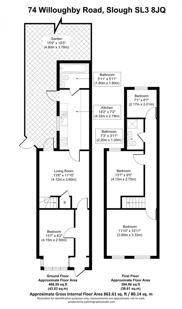 Floor Plan Image for 4 Bedroom Semi-Detached House to Rent in Willoughby Road, Langley, SL3 8JQ