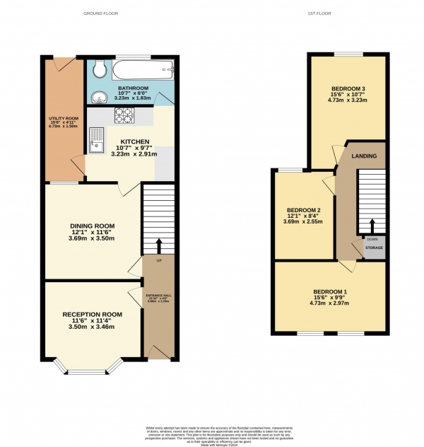 Floor Plan Image for 3 Bedroom Terraced House for Sale in Belmont Road, Reading