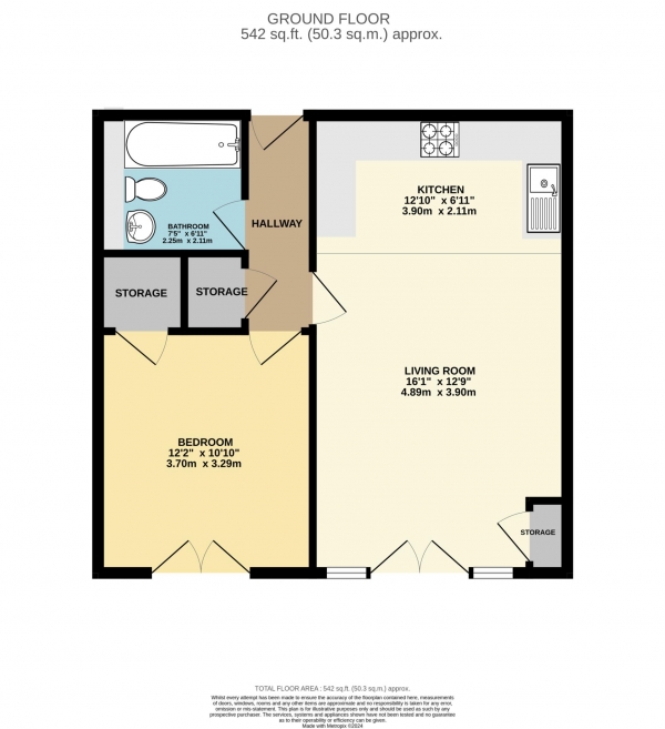 Floor Plan Image for 1 Bedroom Flat for Sale in Nightingale Way