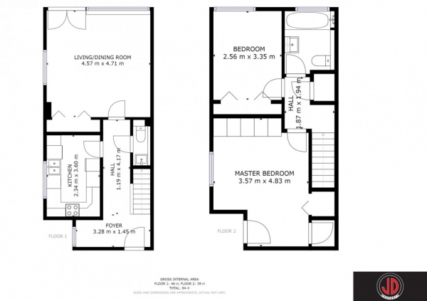 Floor Plan Image for 2 Bedroom Apartment for Sale in Bywater Place,  Rotherhithe, SE16