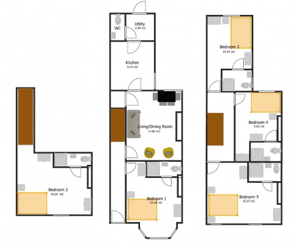 Floor Plan Image for 1 Bedroom House Share to Rent in Gleaves Road,  Eccles, M30
