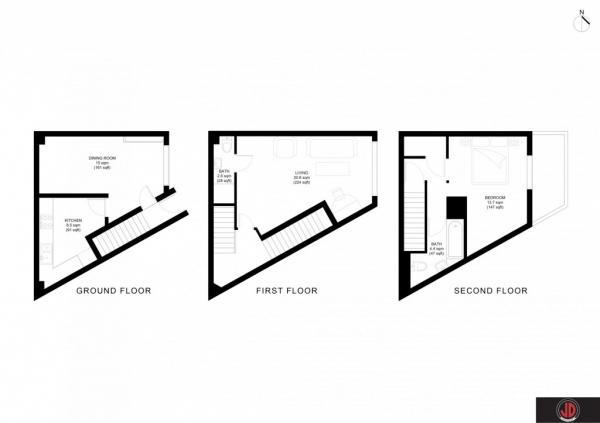 Floor Plan Image for 2 Bedroom Terraced House for Sale in Greenland Mews,  Deptford, SE8