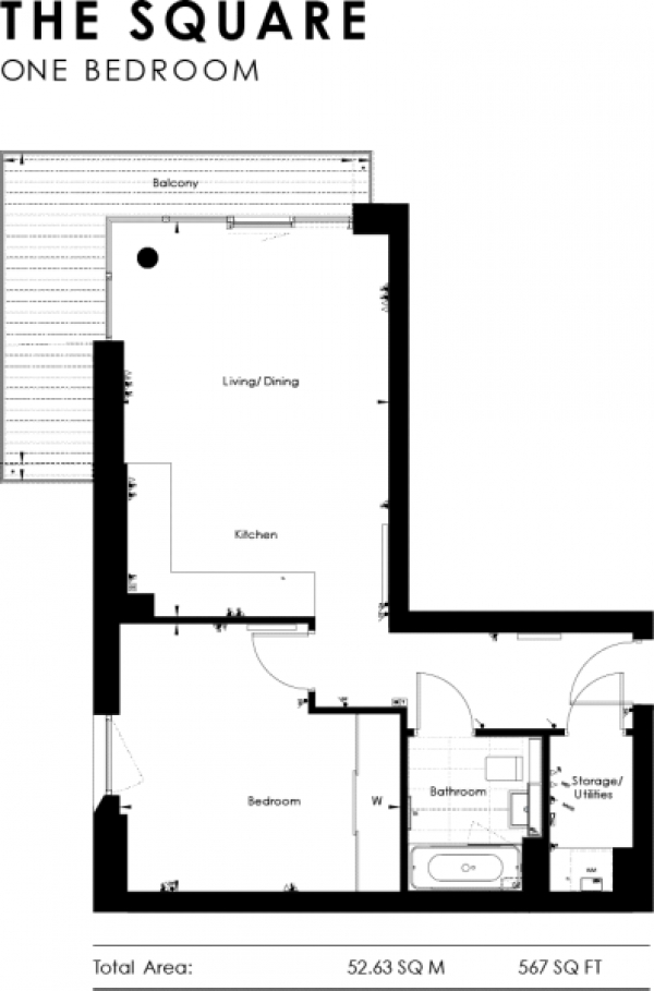 Floor Plan Image for 1 Bedroom Apartment for Sale in Patterson Tower 301 Kidbrooke Road, KIdbrooke Village, Kidbrooke, SE3