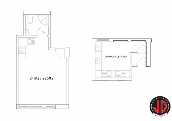 Floor Plan Image for Studio to Rent in Warspite Road,  Woolwich, SE18