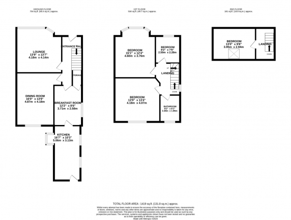 Floor Plan Image for 4 Bedroom Semi-Detached House for Sale in Dales Avenue, Whitefield