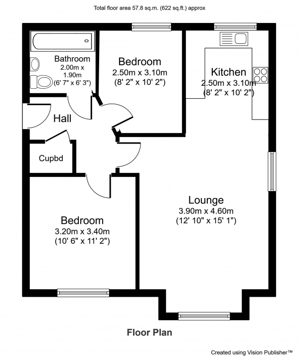 Floor Plan Image for 2 Bedroom Apartment for Sale in Lever Court, Moor Lane, Salford