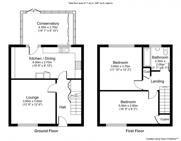 Floor Plan Image for 2 Bedroom Terraced House for Sale in Hackberry Close, Altrincham