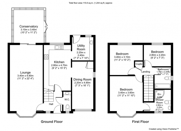 Floor Plan Image for 3 Bedroom Detached House for Sale in Prestwich Hills, Prestwich