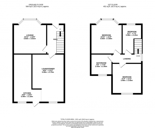 Floor Plan Image for 3 Bedroom Semi-Detached House for Sale in Nursery Road, Prestwich