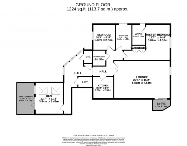 Floor Plan Image for 3 Bedroom Penthouse for Sale in Penthouse, Oakleigh, St Anns Road, Prestwich