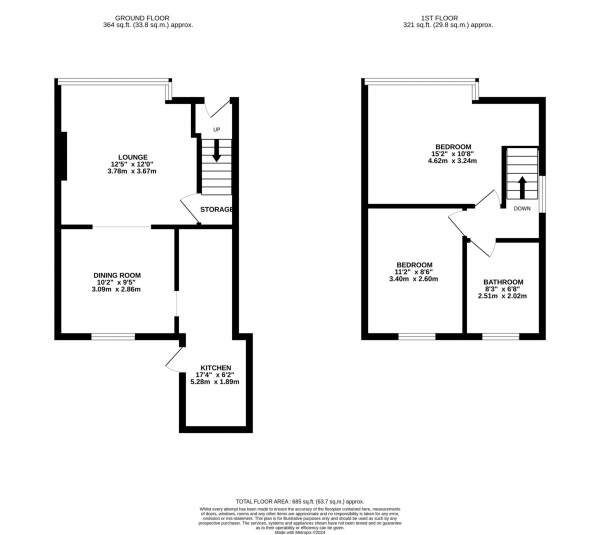 Floor Plan Image for 2 Bedroom Semi-Detached House for Sale in Willow Road, Prestwich