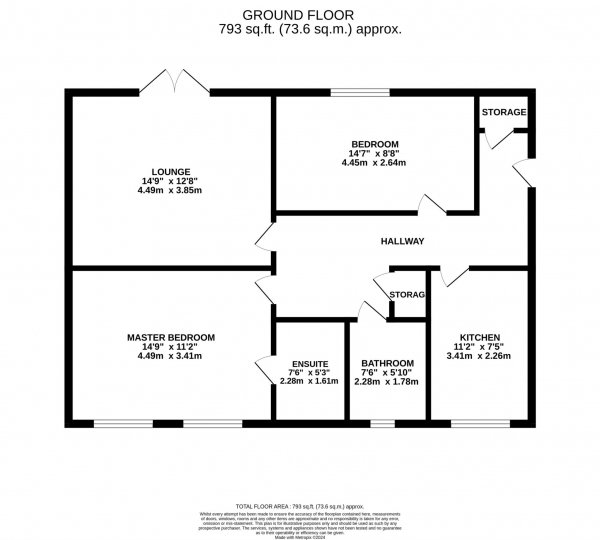 Floor Plan Image for 2 Bedroom Flat for Sale in Wentworth Court, Manchester