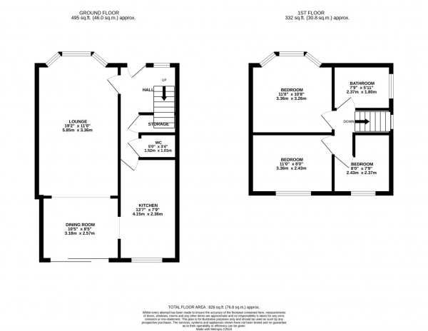 Floor Plan Image for 3 Bedroom Semi-Detached House for Sale in Willingdon Drive, Prestwich