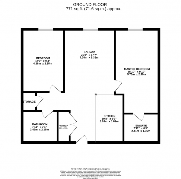 Floor Plan Image for 2 Bedroom Apartment for Sale in The Gate, Meadowside, Aspin Lane, Manchester