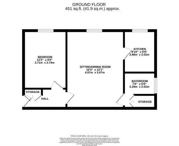 Floor Plan Image for 1 Bedroom Apartment for Sale in Pole Lane Court, Bury