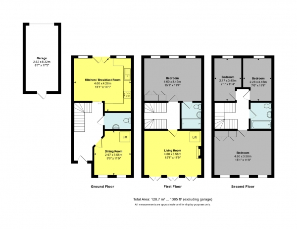 Floor Plan for 4 Bedroom Terraced House for Sale in Horstmann Close, Bath, BA1, 3NX - Guide Price &pound750,000