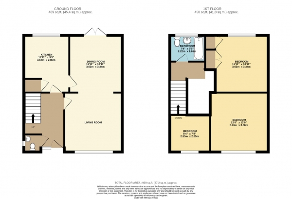 Floor Plan Image for 3 Bedroom Semi-Detached House for Sale in Claverton Down Bath