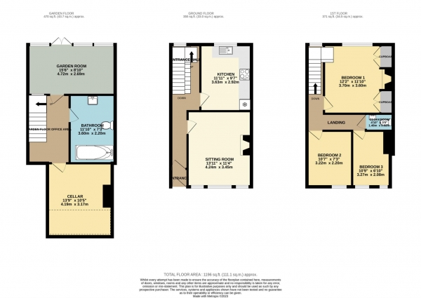 Floor Plan Image for 3 Bedroom End of Terrace House for Sale in Whiteway Road, Bath