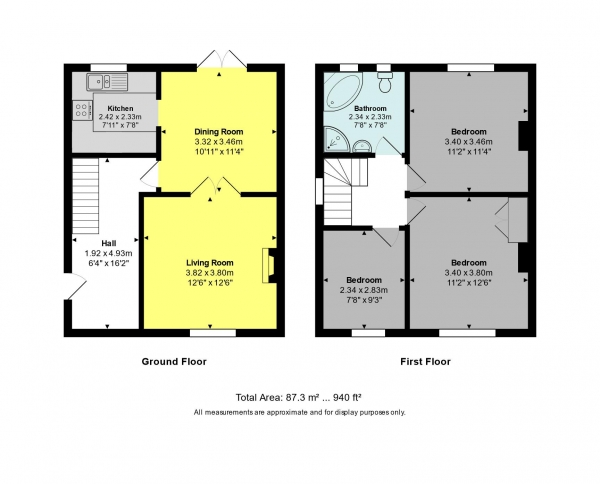 Floor Plan Image for 3 Bedroom Semi-Detached House for Sale in Rudmore Park, Bath