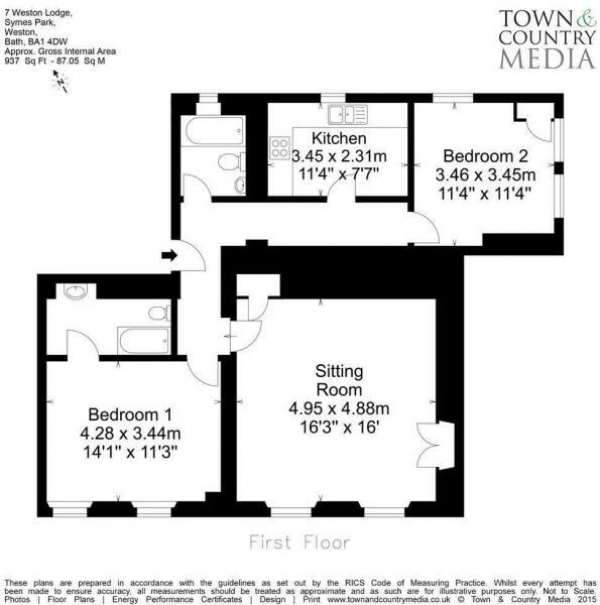 Floor Plan Image for 2 Bedroom Apartment for Sale in Weston Lodge, Symes Park