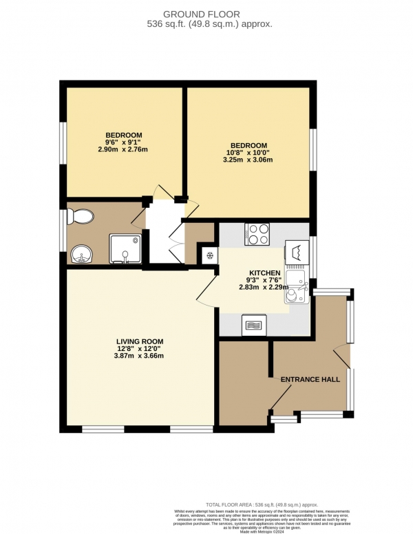 Floor Plan Image for 2 Bedroom Detached House for Sale in Quarry Rock Gardens, Claverton Down