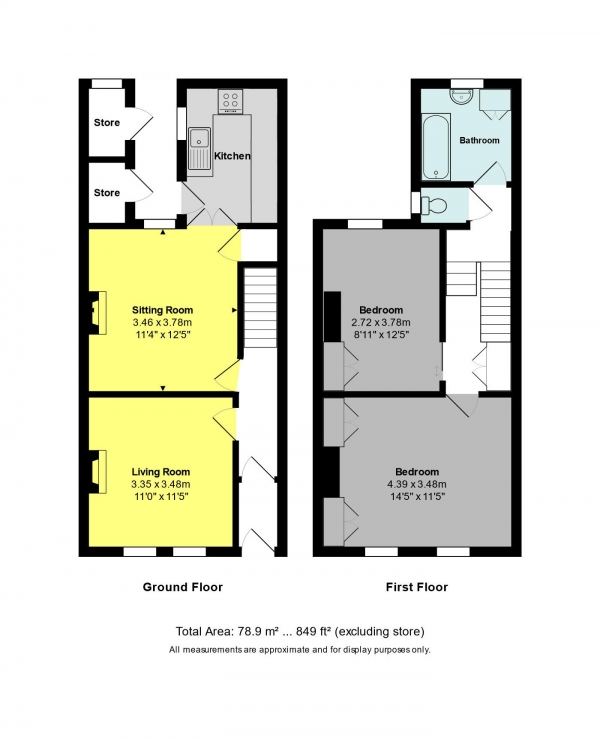 Floor Plan Image for 2 Bedroom Terraced House for Sale in Hungerford Road, Bath