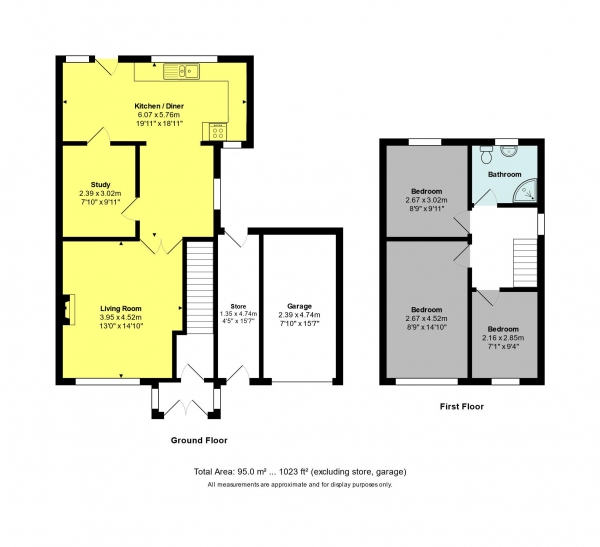 Floor Plan Image for 3 Bedroom End of Terrace House for Sale in Hillcrest Drive, Bath