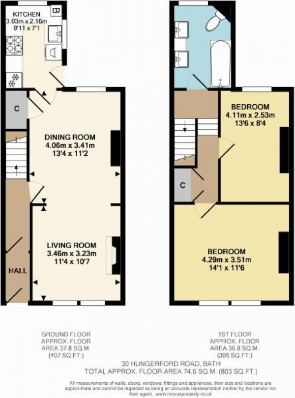 Floor Plan Image for 2 Bedroom Terraced House for Sale in Hungerford Road