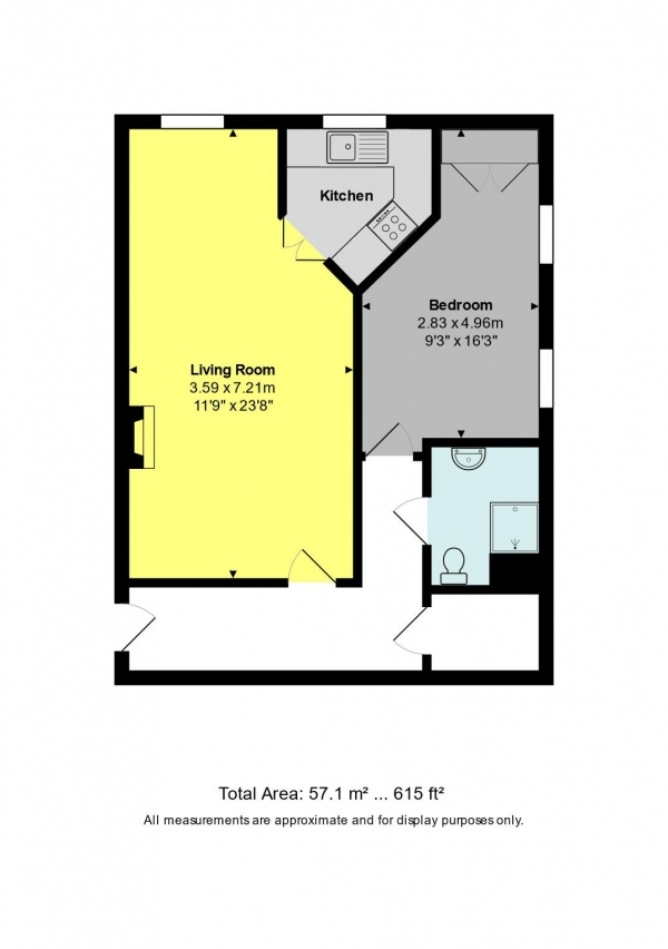 Floor Plan Image for 1 Bedroom Flat for Sale in The Moorings, Bathwick Hill Bath