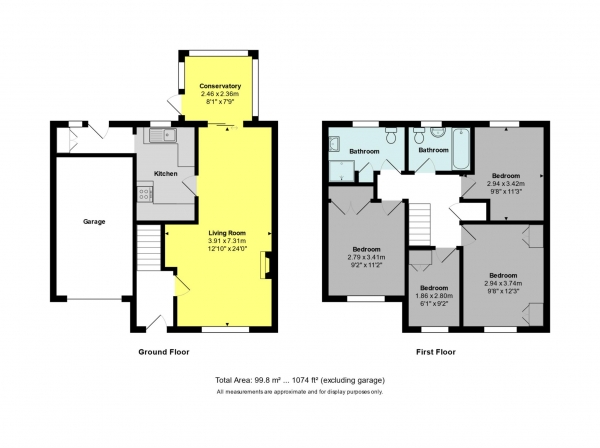 Floor Plan Image for 4 Bedroom Semi-Detached House for Sale in Kinber Close, Bath