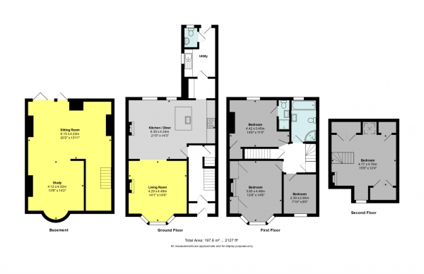 Floor Plan Image for 4 Bedroom Terraced House for Sale in Foxcombe Road, Bath