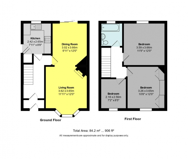 Floor Plan Image for 3 Bedroom Semi-Detached House for Sale in Audley Grove, Bath