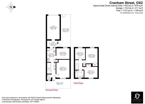 Floor Plan Image for 4 Bedroom Terraced House to Rent in Cranham Street, Jericho **Student Property 2025**