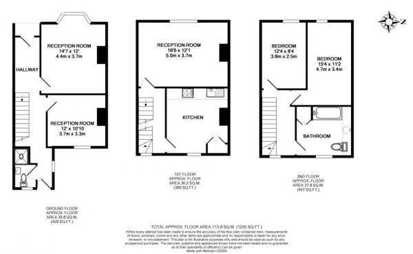 Floor Plan Image for 4 Bedroom Town House to Rent in Kingston Road, Walton Manor **Student Property 2025**