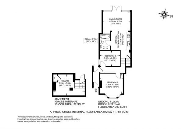 Floor Plan Image for 2 Bedroom Flat for Sale in Kingston Road, Central North Oxford