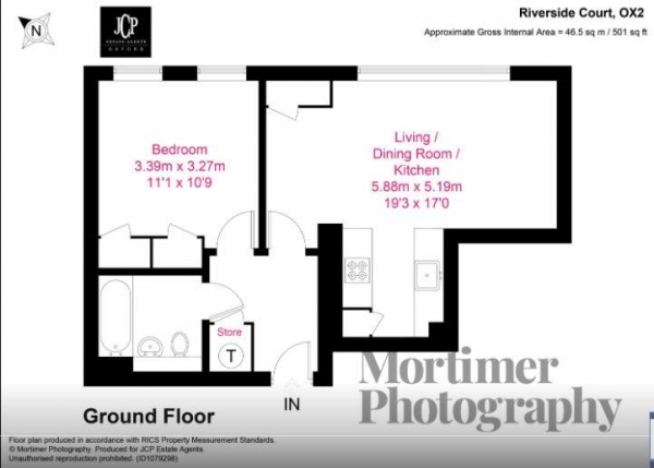 Floor Plan Image for 1 Bedroom Flat for Sale in Riverside Court, OX2