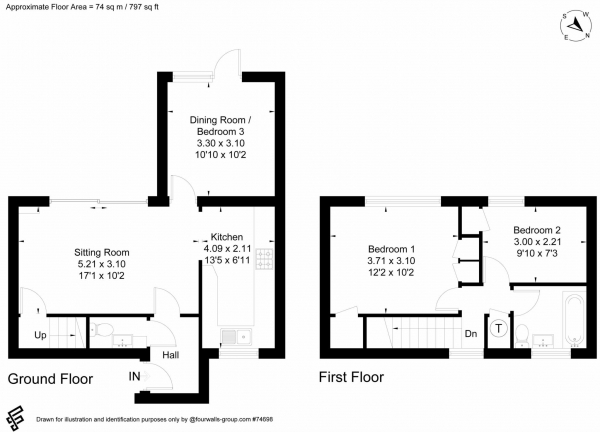 Floor Plan Image for 3 Bedroom Semi-Detached House for Sale in Cranham Terrace, Jericho