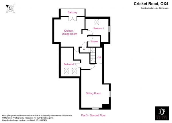 Floor Plan Image for 2 Bedroom Flat to Rent in Cricket Road, Cowley