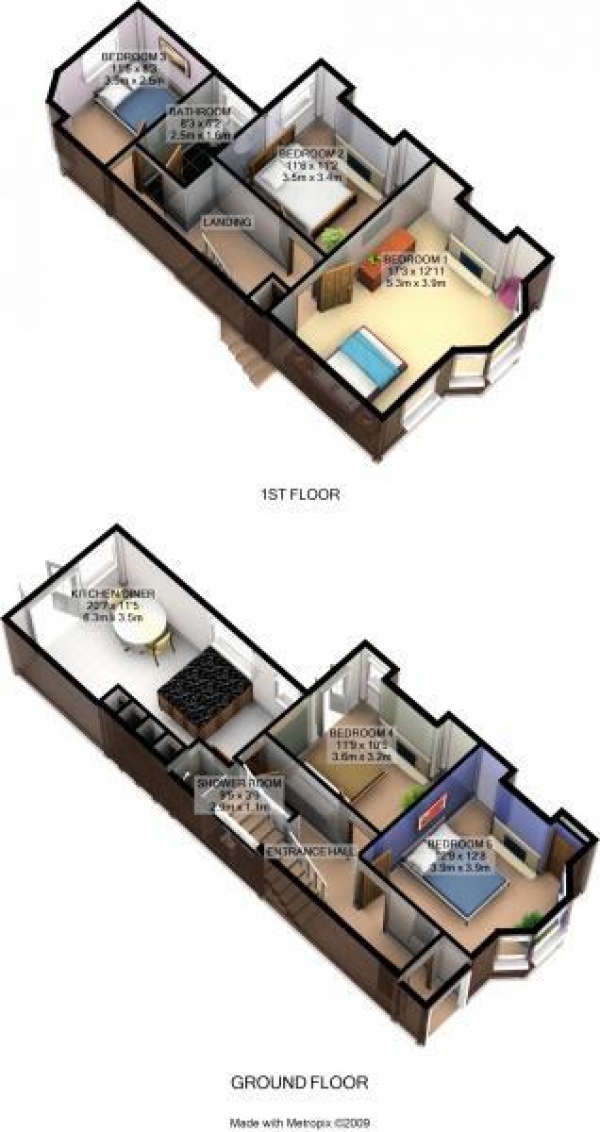 Floor Plan Image for 6 Bedroom Terraced House to Rent in Southfield Road, East Oxford **HMO Property **