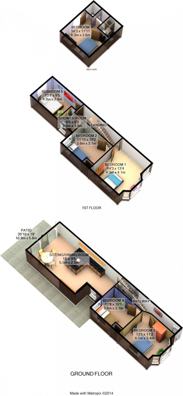 Floor Plan Image for 6 Bedroom End of Terrace House to Rent in Bartlemas Road, East Oxford* *Student Property 2025**