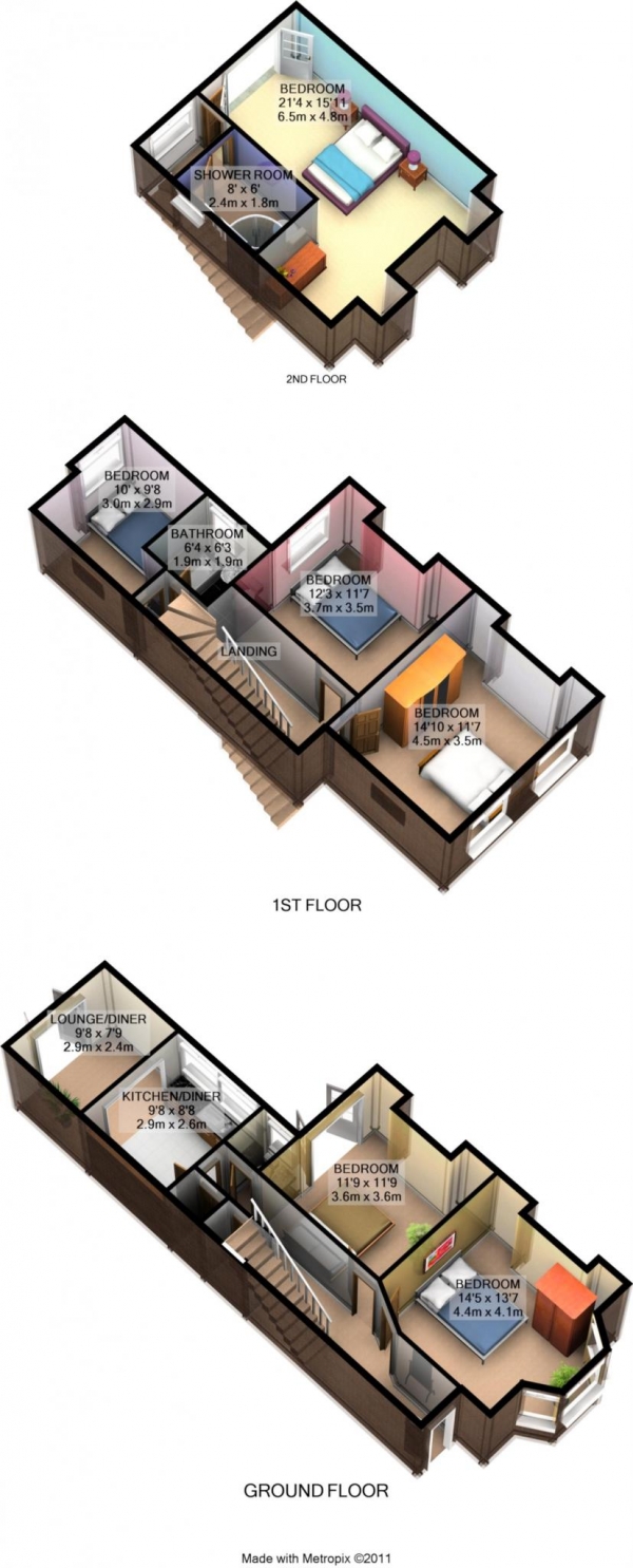 Floor Plan Image for 6 Bedroom Terraced House to Rent in Southfield Road, East Oxford **HMO Property**