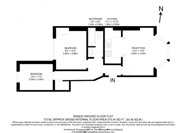 Floor Plan Image for 2 Bedroom Flat to Rent in Hammersmith Grove, Hammersmith W6