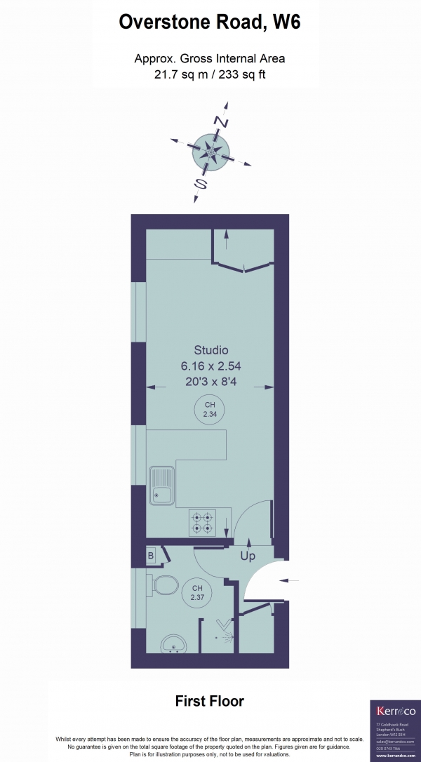 Floor Plan Image for Studio to Rent in Overstone Road, Hammersmith W6