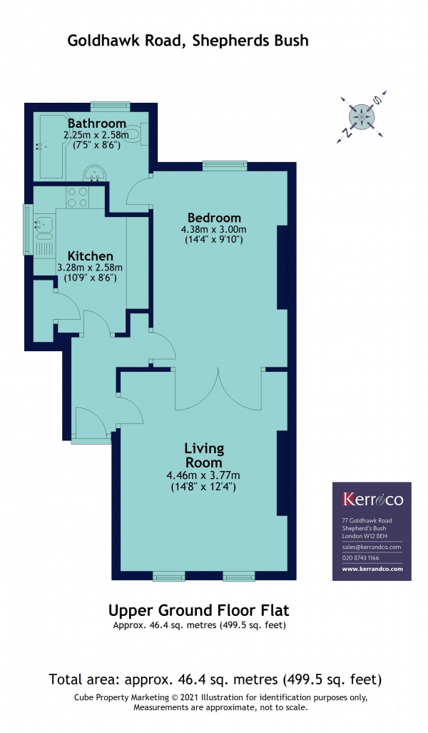 Floor Plan Image for 1 Bedroom Flat to Rent in Goldhawk Road, London