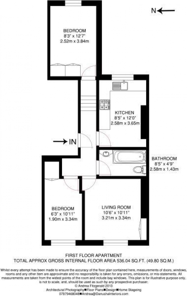 Floor Plan Image for 2 Bedroom Flat to Rent in Loftus Road, Shepherd's Bush W12