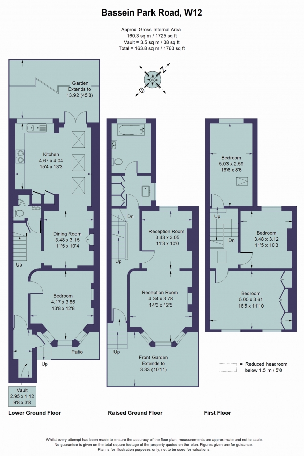 Floor Plan Image for 4 Bedroom Terraced House to Rent in Bassein Park Road, Shepherd's Bush W12