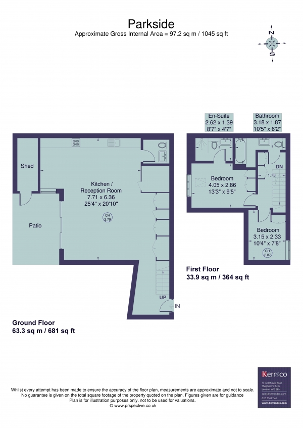 Floor Plan Image for 2 Bedroom Property to Rent in Parkside, Ravenscourt Park, Ravenscourt Park W6