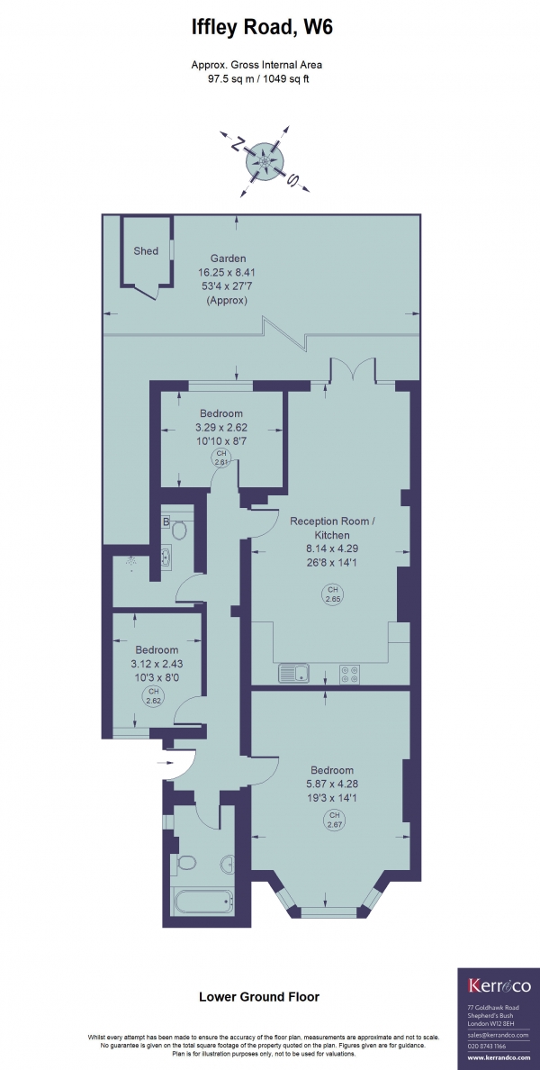 Floor Plan Image for 3 Bedroom Flat to Rent in Iffley Road, Hammersmith W6